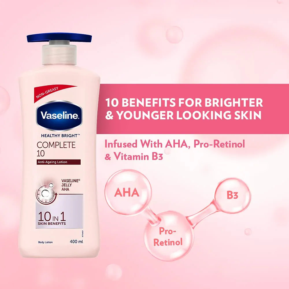 Vaseline Complete 10 Vaseline Jelly AHA Body Lotion - 400ml