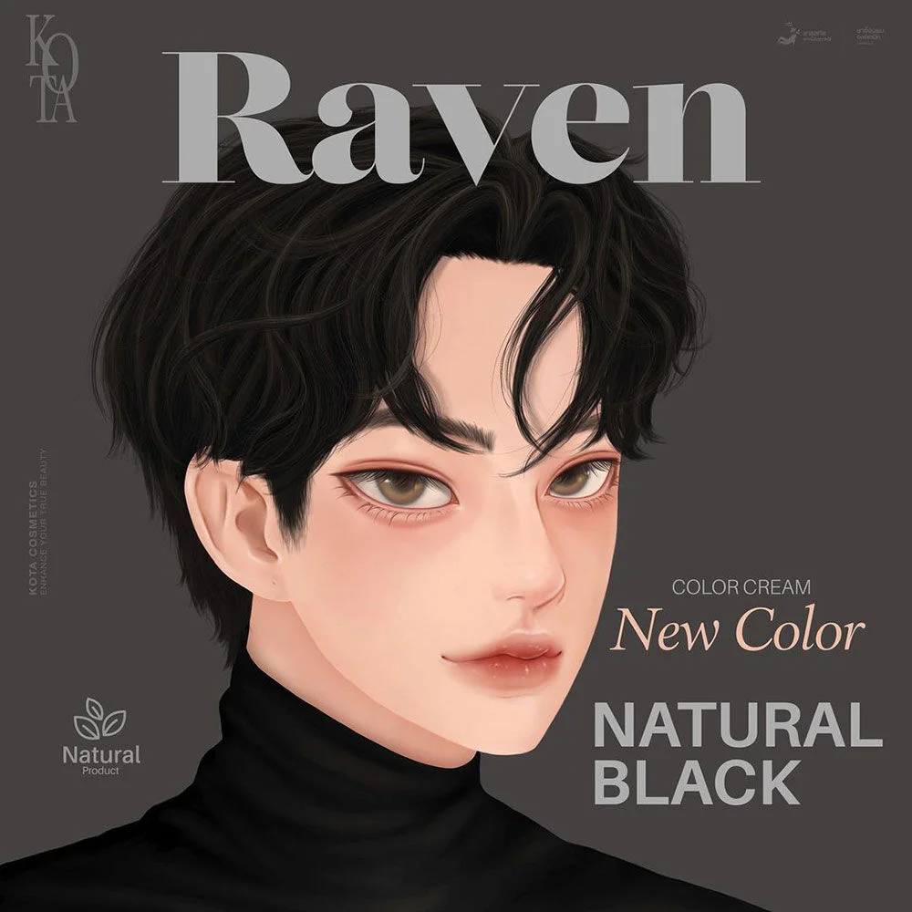 Kota Cosmetics Raven Thailand Hair Color Natural Black - 100ml + 100ml
