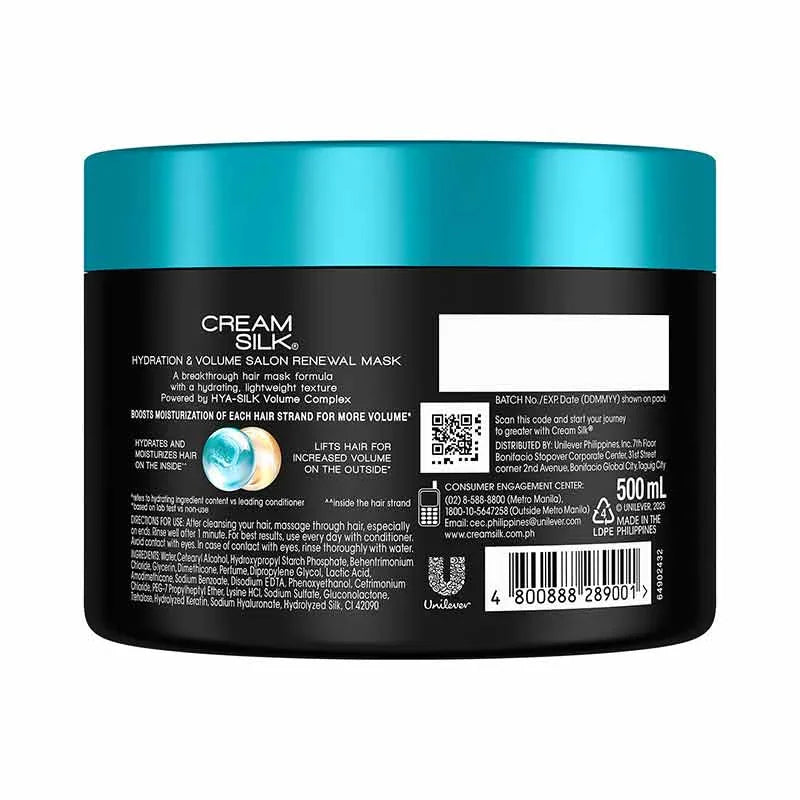 Cream Silk Hydration & Volume Salon Renewal Mask - 500ml