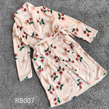 Long Sleeves Comfortable Flannel Bathrobe Coral Fleece