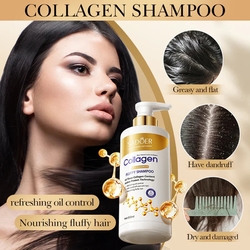 Sadoer Collagen Anti-Dandruff Fluffy Shampoo - 500ml
