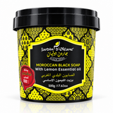 Jardin D Oleane Moroccan Black Soap with Lemon Essential Oil & Argan Oil + Free Loofah