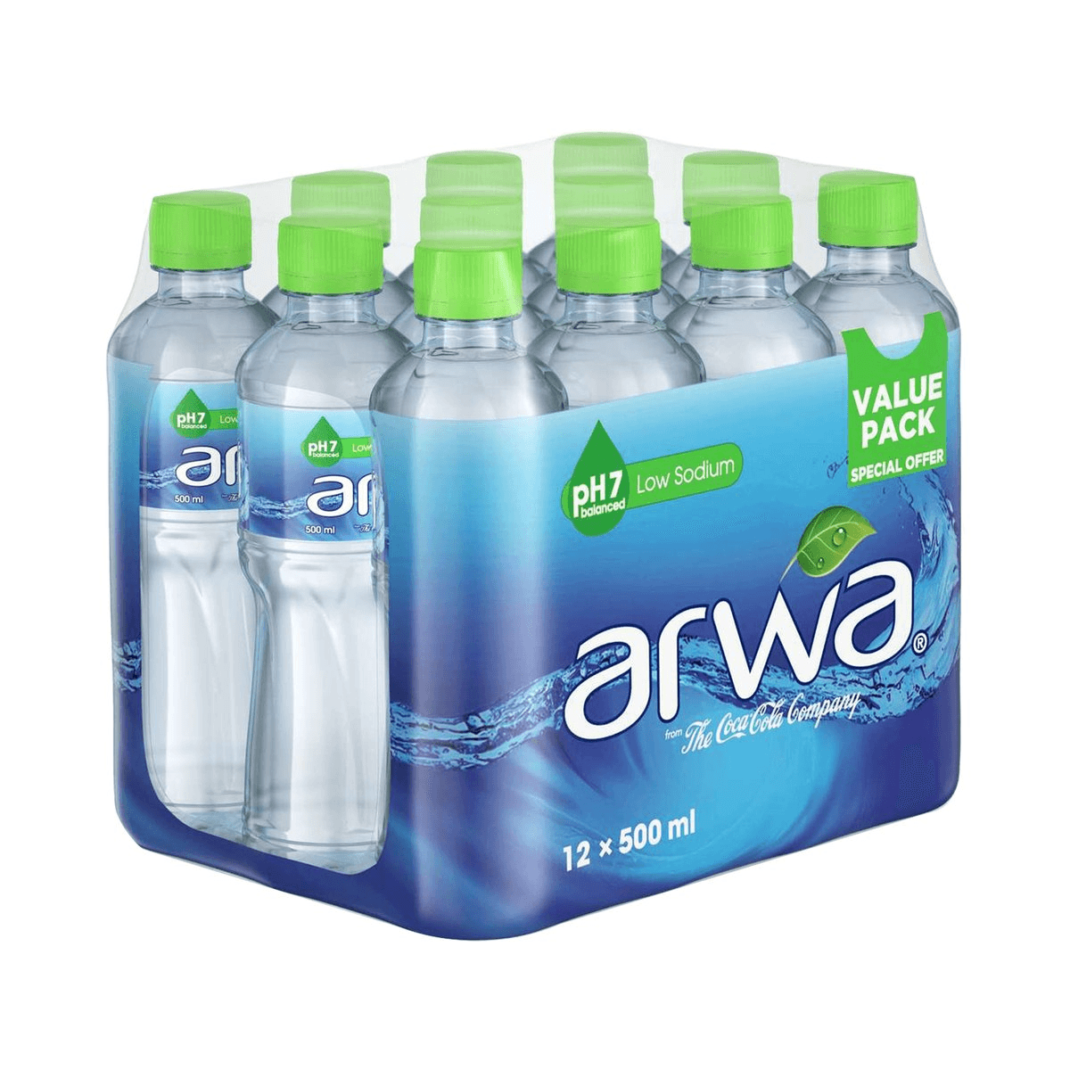 Arwa Drinking Water Low Sodium PH7 Balanced 12 x 500ml