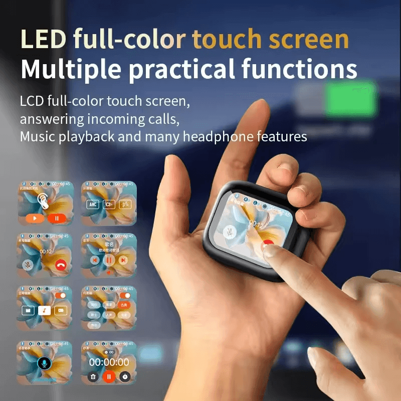 سماعات أذن ANC &amp; ENC تعمل بشاشة LCD - M6