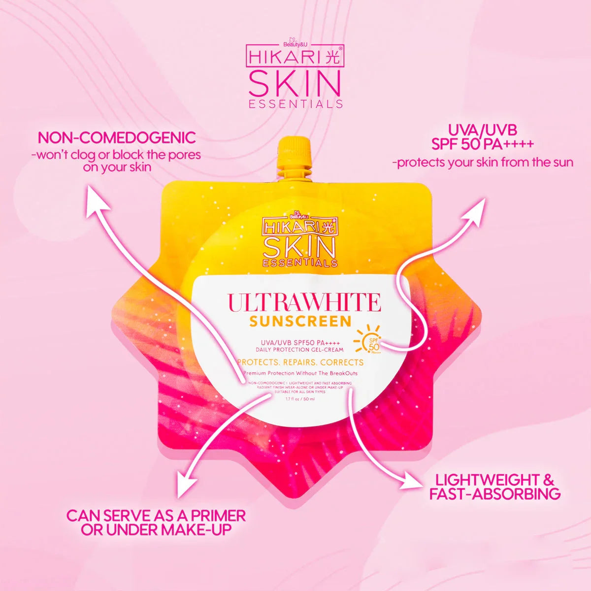 هيكاري واقي شمسي فائق البياض SPF50 PA++++ - 50 مل