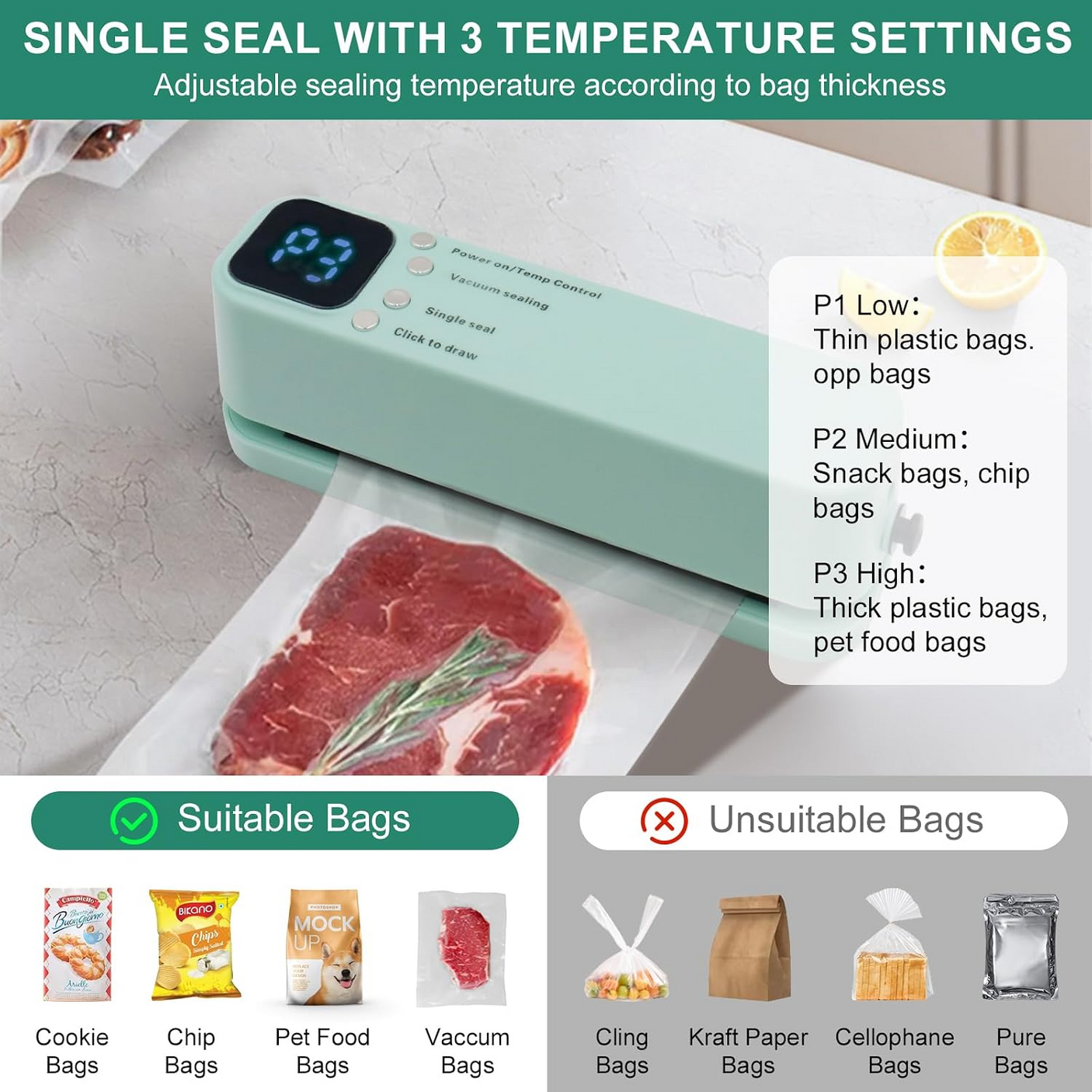 Cordless Mini 3 In 1 Food Vacuum Sealer XW-699
