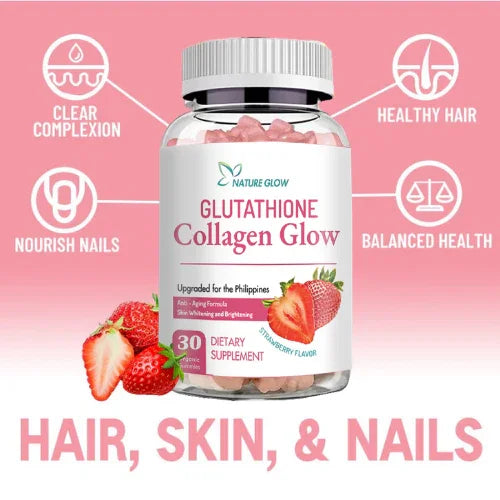 Nature Glow Glutathione Collagen Glow Strawberry - 30 Gummies