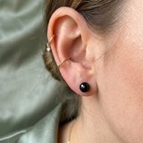 Golden Stainless Steel Colorful Zircon Stud Earrings - 123