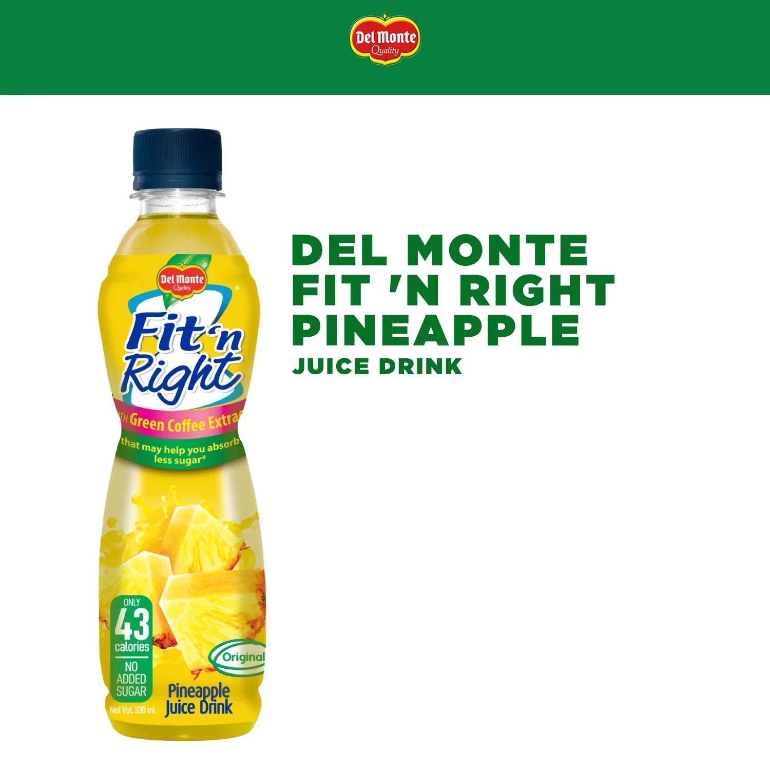 مشروب عصير الأناناس الأصلي ديل مونتي فيت آند رايت 330 مل