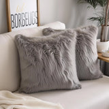 Solid Soft Plush Square Fuzzy Cushion K-66