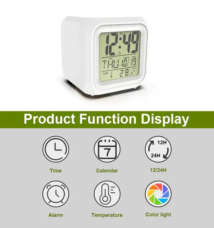 Glowing LED Color Changing Digital Alarm Clock