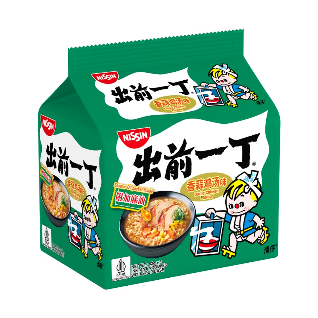 Nissin Garlic Chicken Flavour Instant Noodles - 82g × 5Pcs