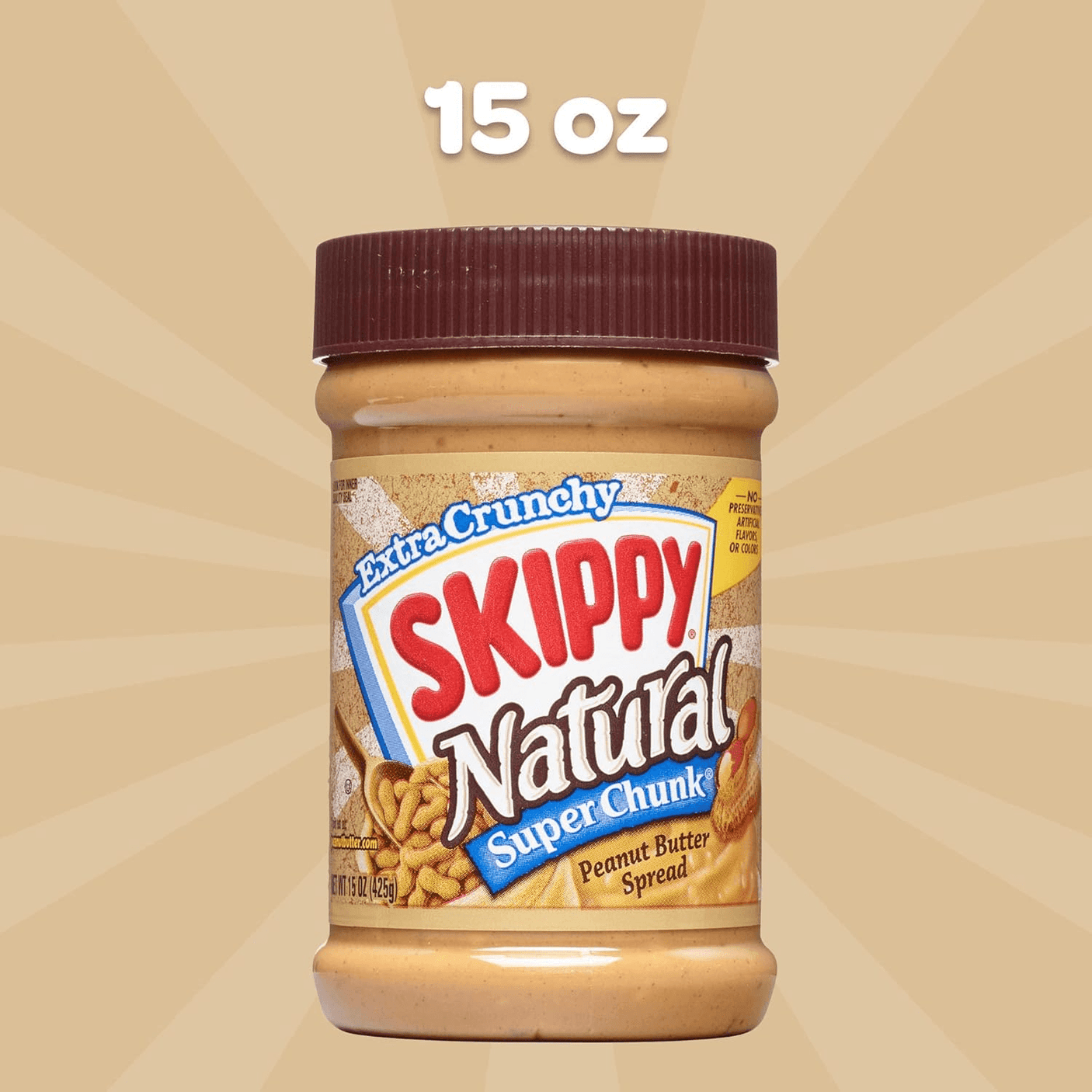 Skippy Natural Super Chunk Peanut Butter Spread - 425g