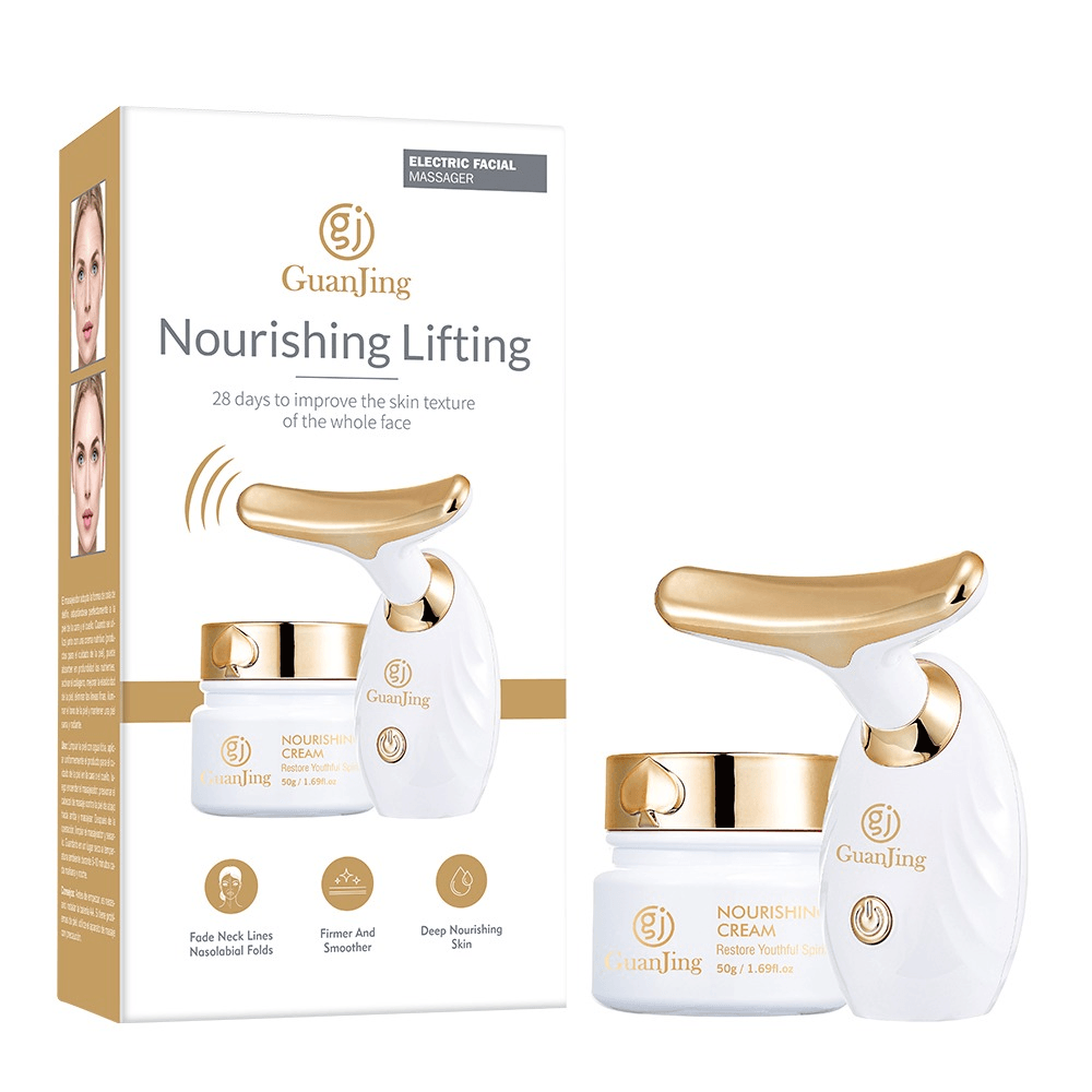 Nourishing Lifting Skincare Set Facial Massager + Cream - GJ7206