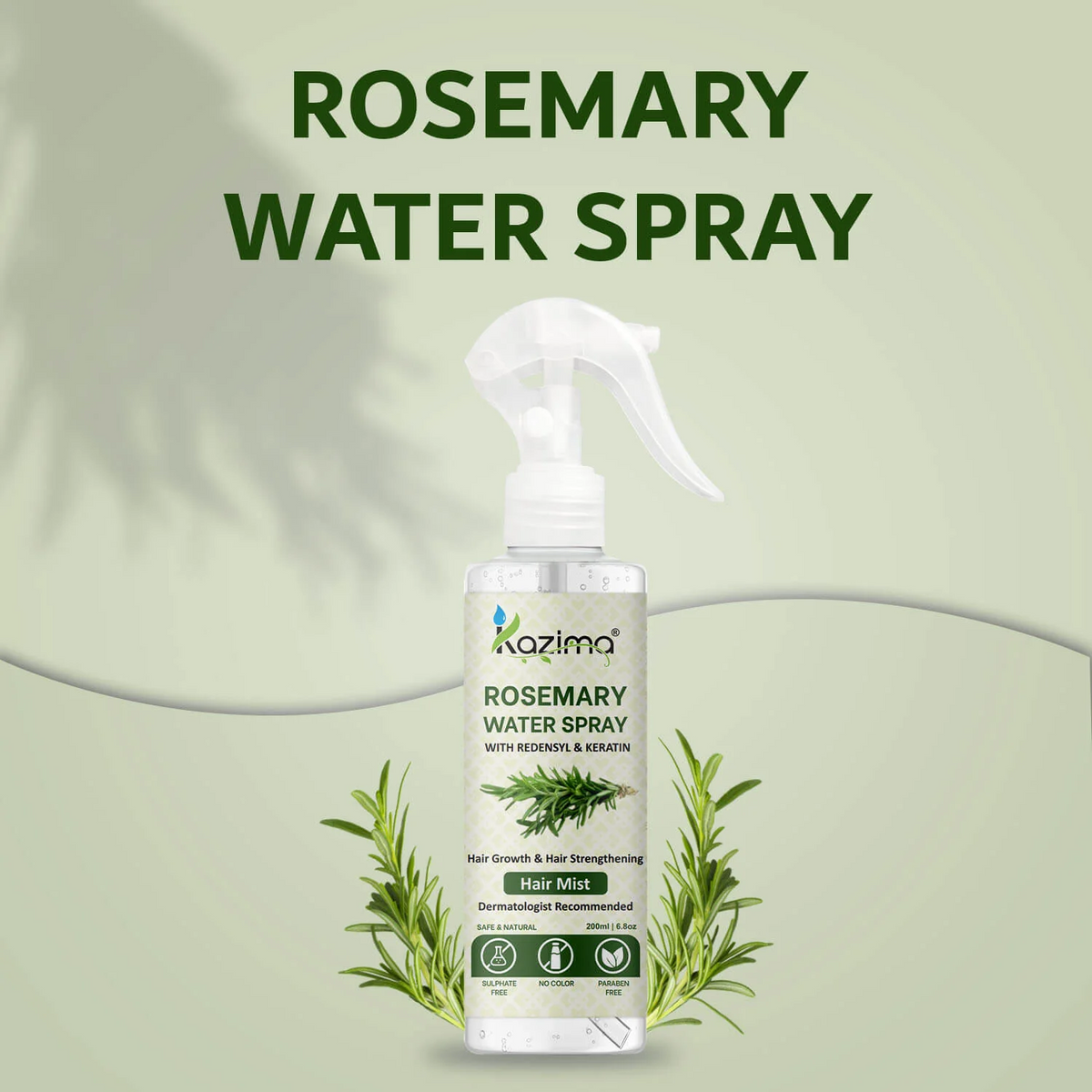 Kazima Rosemary Water Spray Hair Mist - 200ml