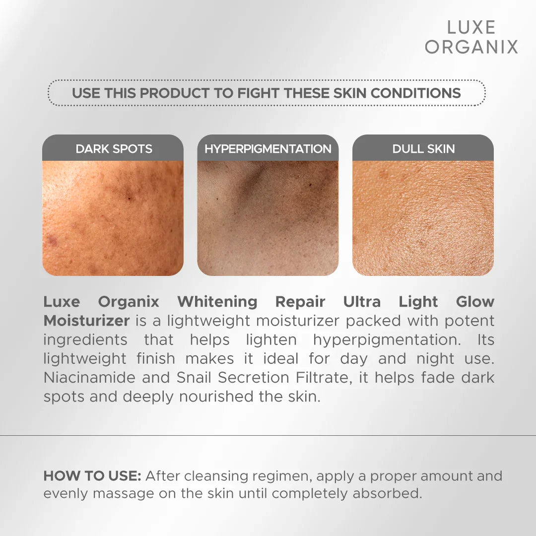 Luxe Organix Brightening Repair Ultra Light Glow Moisturizer - 80ml