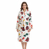 Long Sleeves Comfortable Flannel Bathrobe Coral Fleece