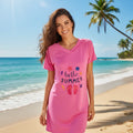 Women's Casual Half Sleeves Long T-Shirt - 039-2