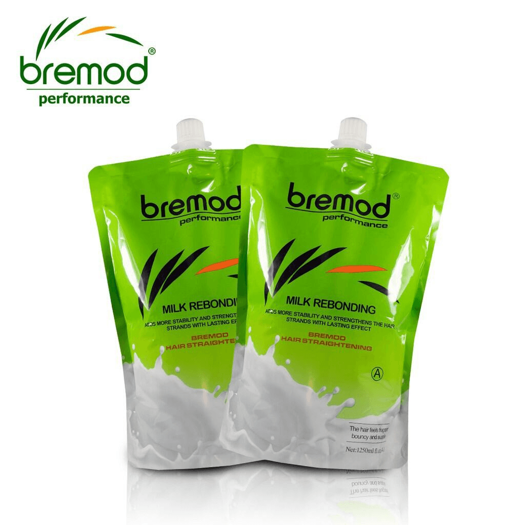 Bremod Milk Rebonding Hair Straightening Set (A) + (B) - 1250ml+1250ml