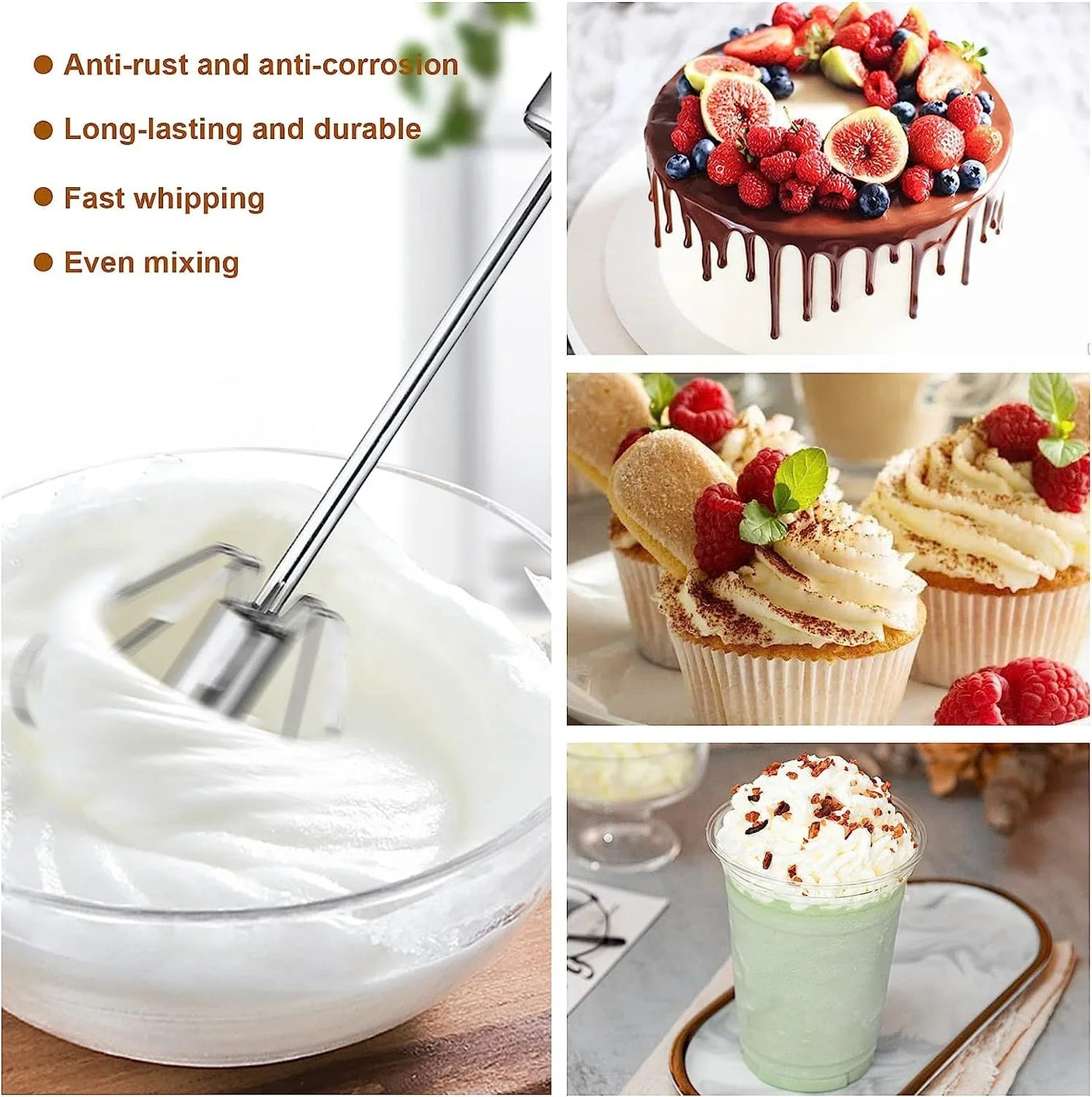Stainless Steel Manual Egg Beater