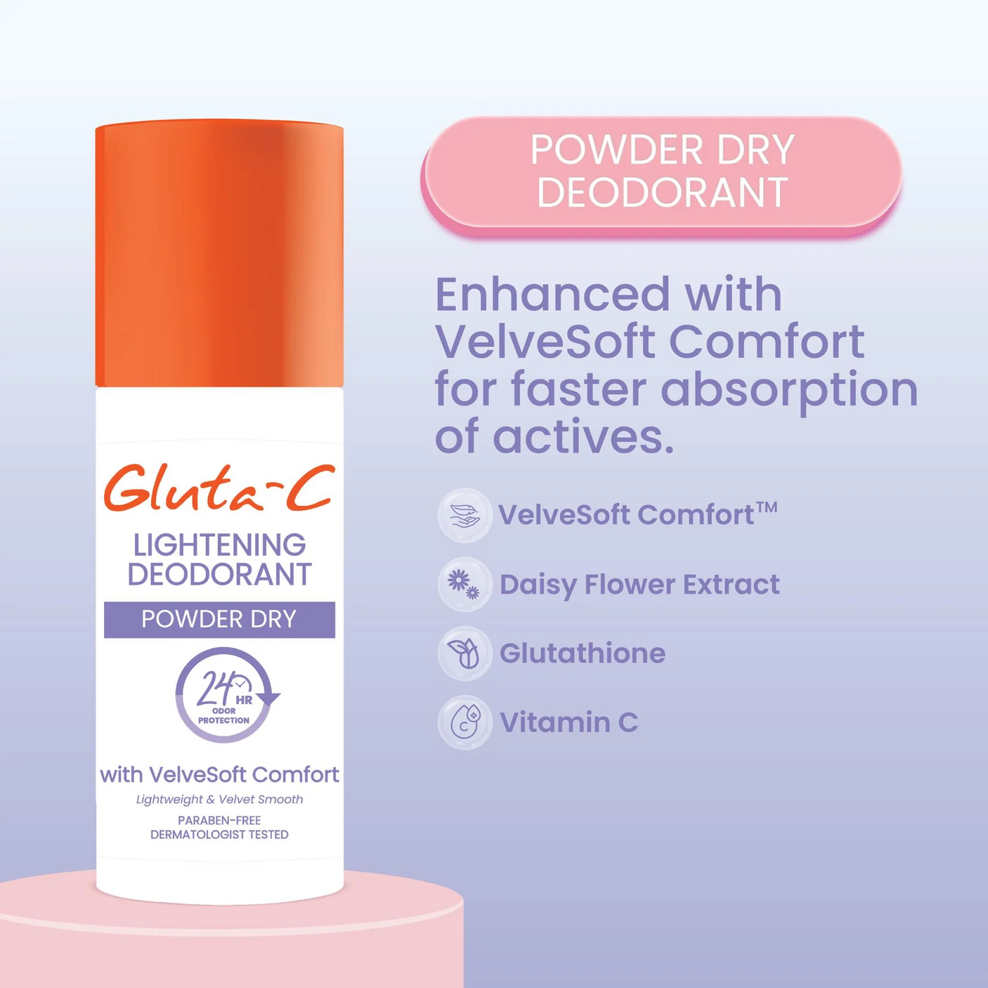 بودرة مزيل العرق المفتحة للبشرة من غلوتا-سي (Gluta-C) - 40 مل