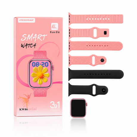 Keqiwear Multi-Function Smartwatch with 3 Straps - KW86 MINI