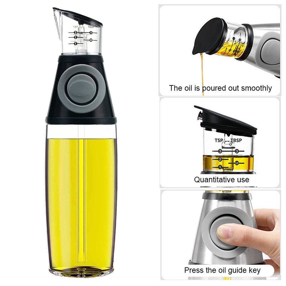 Oil & Vinegar Dispenser Bottle with Measurement Scale - 500ml