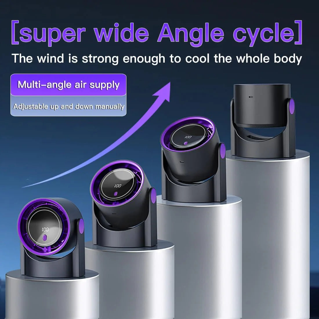 Portable Digital Display High Speed Desktop Fan