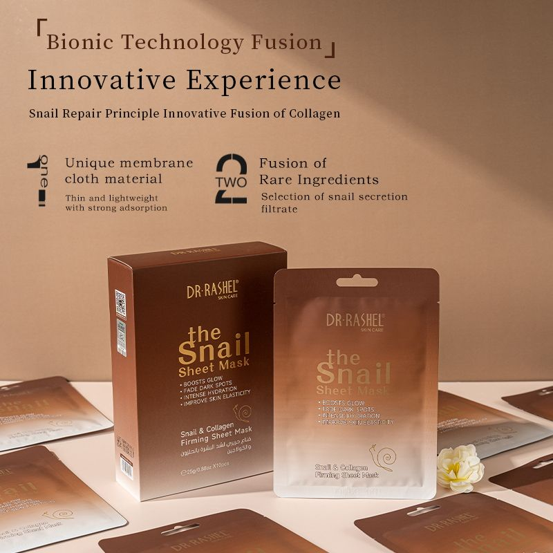 Dr.Rashel Snail & Collagen Firming Sheet Mask - 10 Pcs × 25g