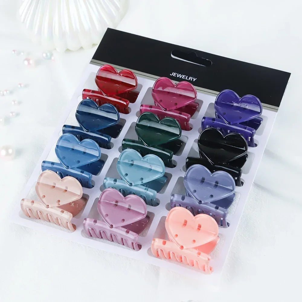 Unique Design Hair Claw Clips - 12 Pcs (C126)