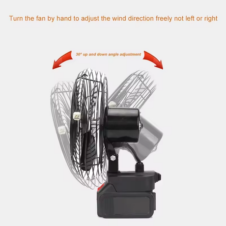 Iron Body Portable Lithium Electric Fan With Two Battery