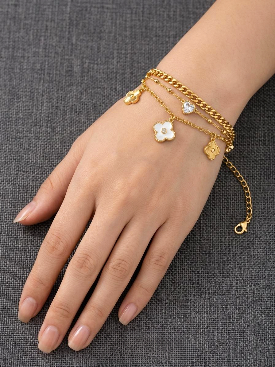 Unique Design Golden Stainless Steel Bracelet - B07