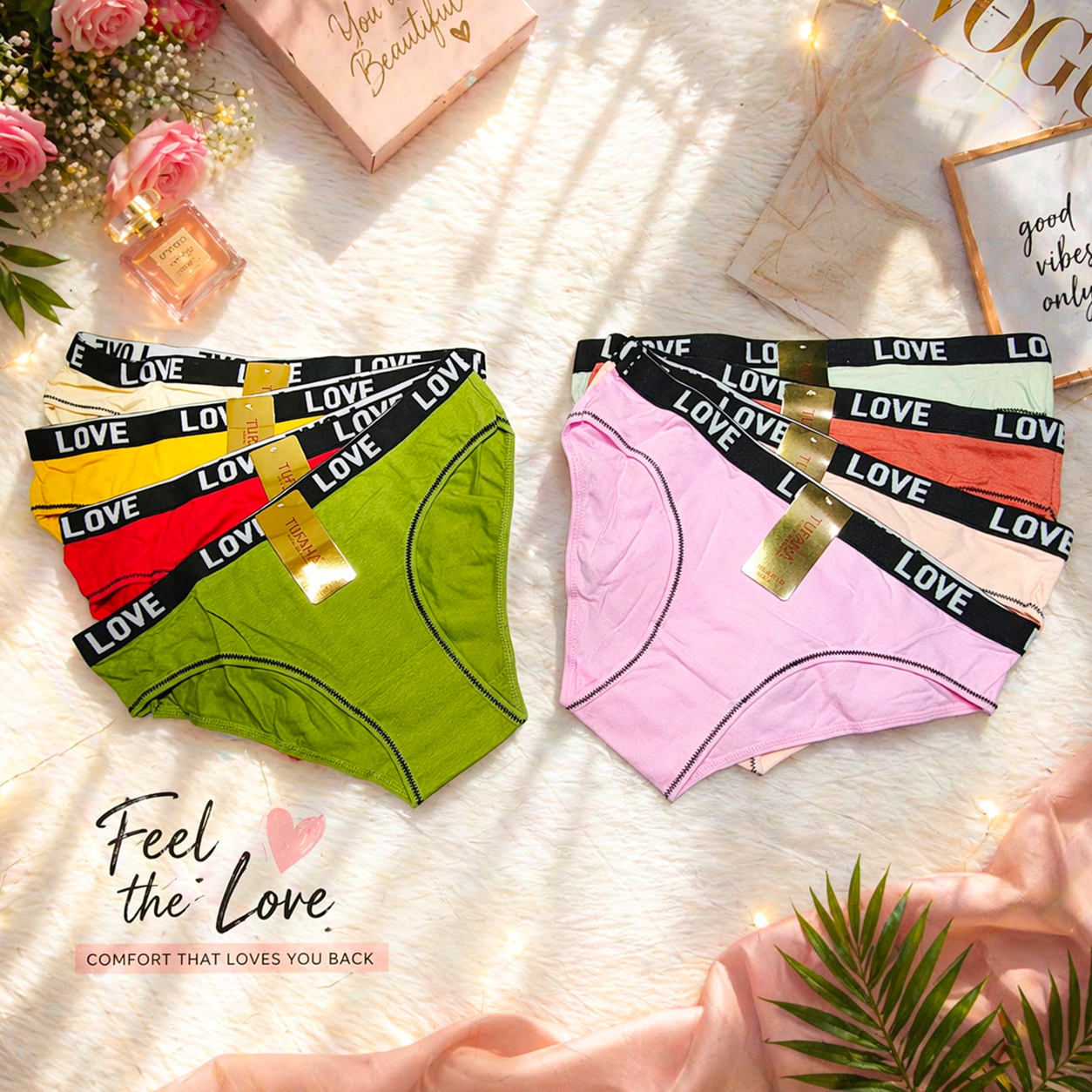Tufaha Love Comfortable Breathable Briefs 3Pcs Set #AB139