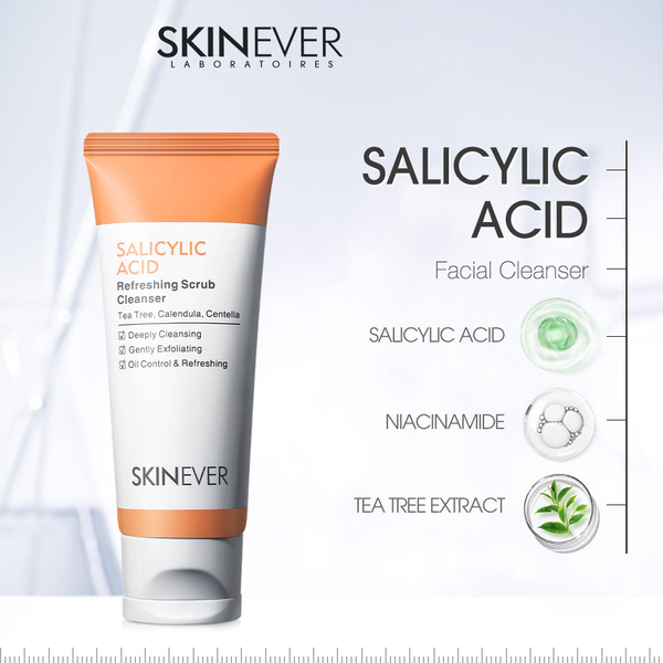 Skinever Salicylic Acid Refreshing Scrub Cleanser - 75ml