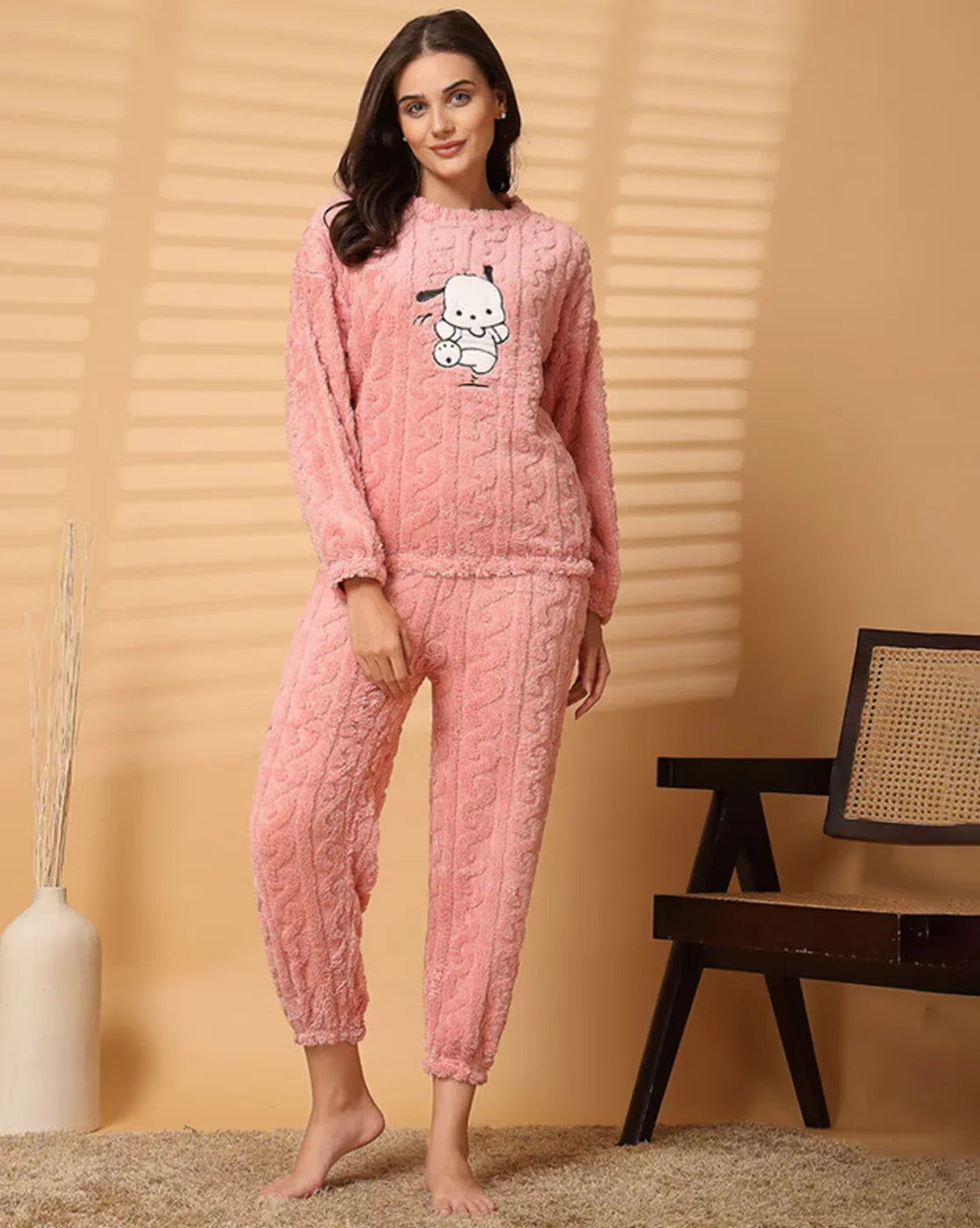 Women's Warm & Fuzzy Knitted Pajama Set