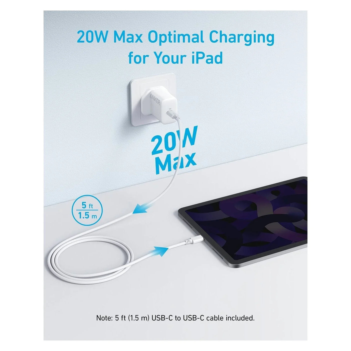 Anker Original 20W High Speed USB-C Charger With USB-C Cable