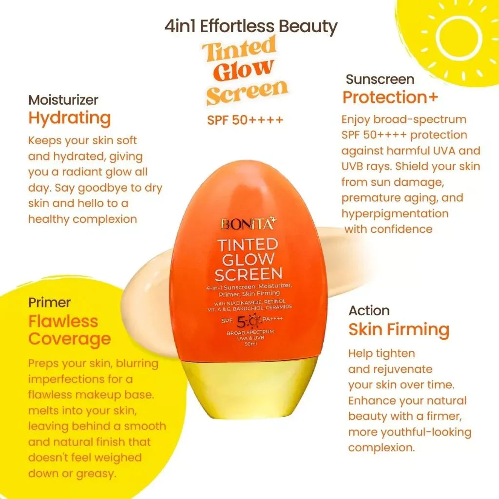 Bonita Tinted Glow Sunscreen SPF 50 PA++++ - 50ml