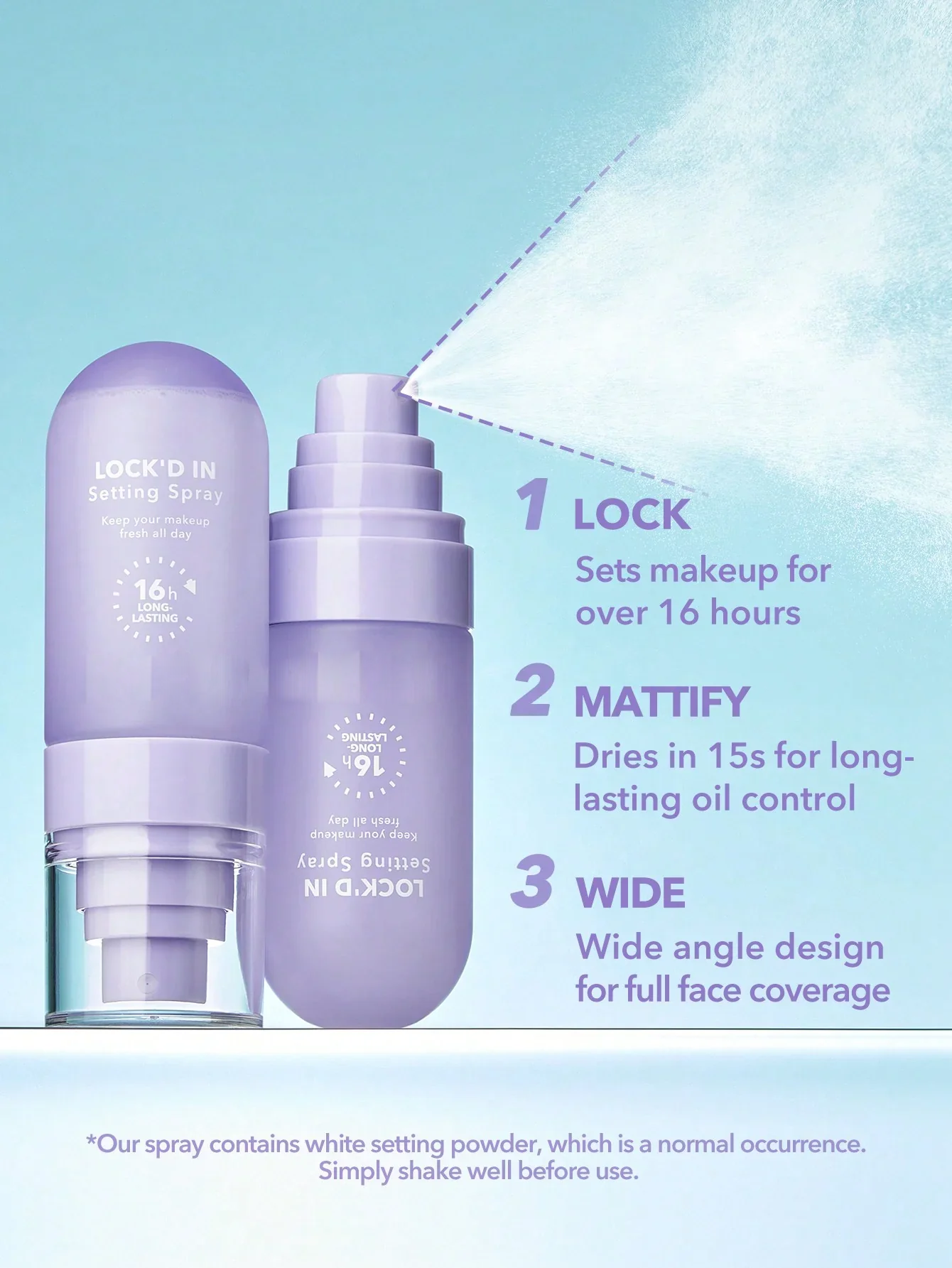 Bribri Lock'd In Setting Spray 16H Long Lasting Makeup - 50ml