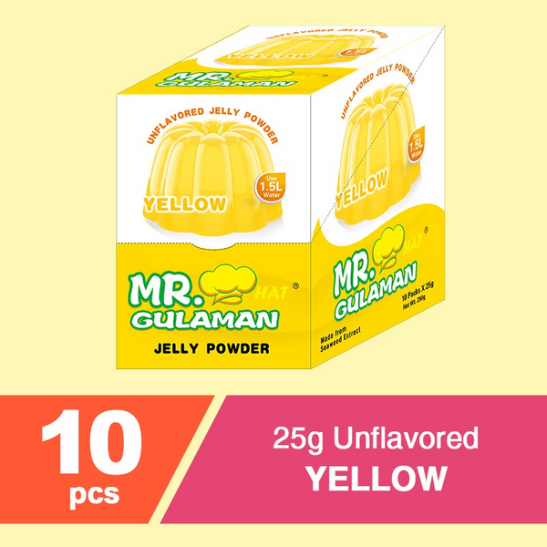 Mr. Hat Gulaman Unflavored Yellow 10pcs Pack × 25g