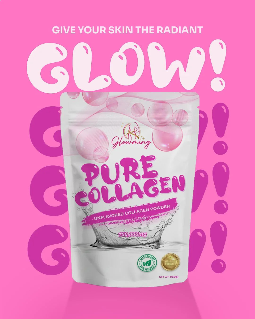 Glowming Unflavored Pure Collagen Powder - 150g