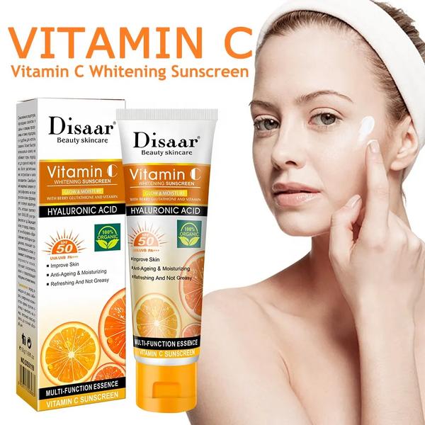 Disaar Beauty Vitamin C Hyluronic Acid Whitening Sunscreen - 50g