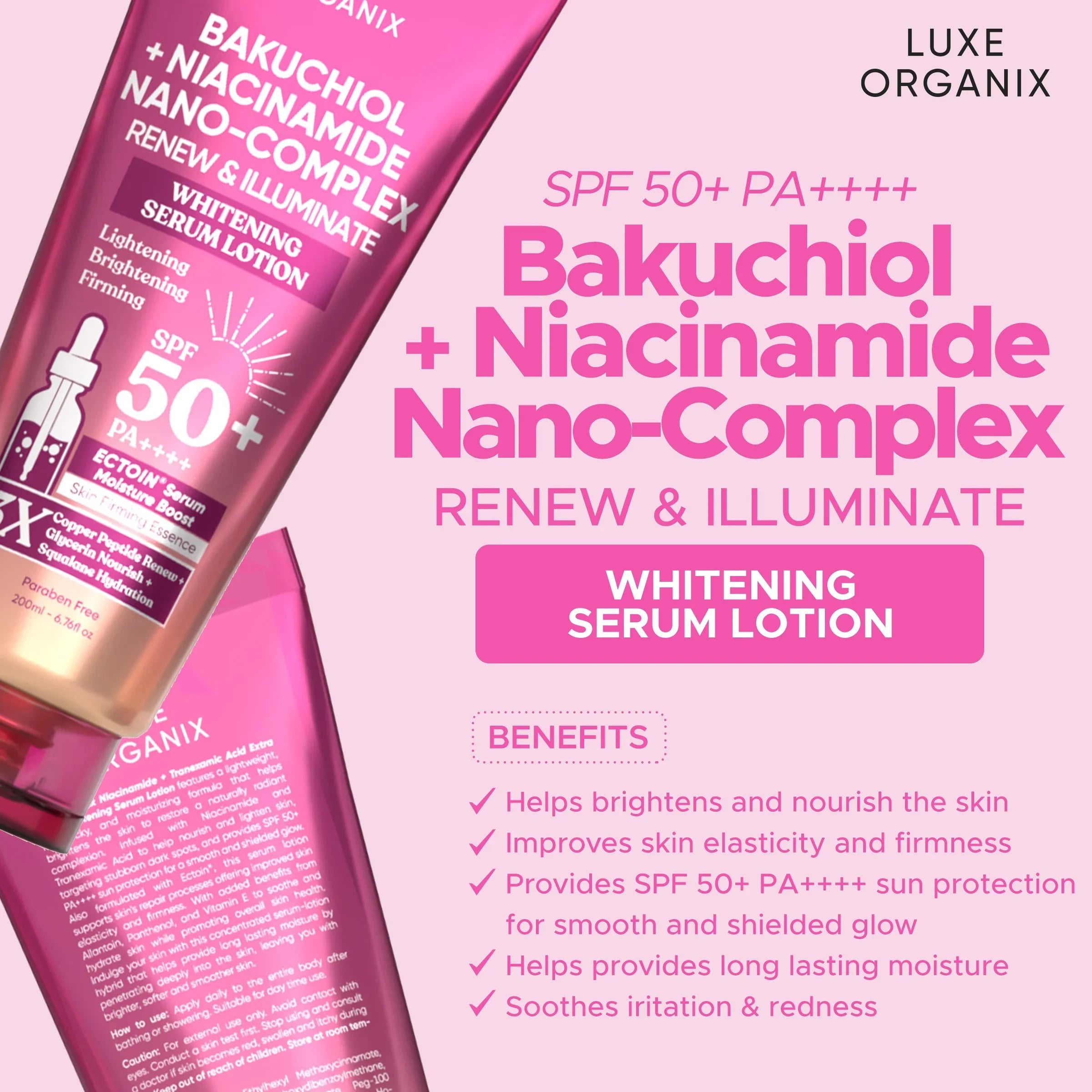 Luxe Organix Bakuchiol + Niacinamide Nano-Complex Serum Lotion