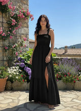 Women's Spring & Split Tie Sleeveless Maxi Dress