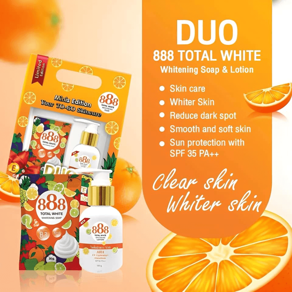 888 Total White Duo صابون التبييض واللوشن إصدار صغير