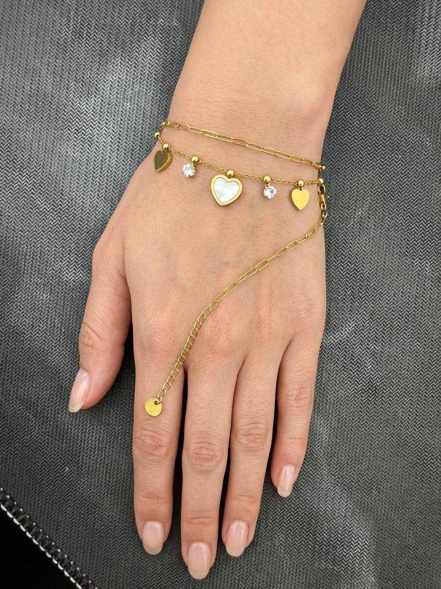 Unique Design Golden Stainless Steel Bracelet - B08