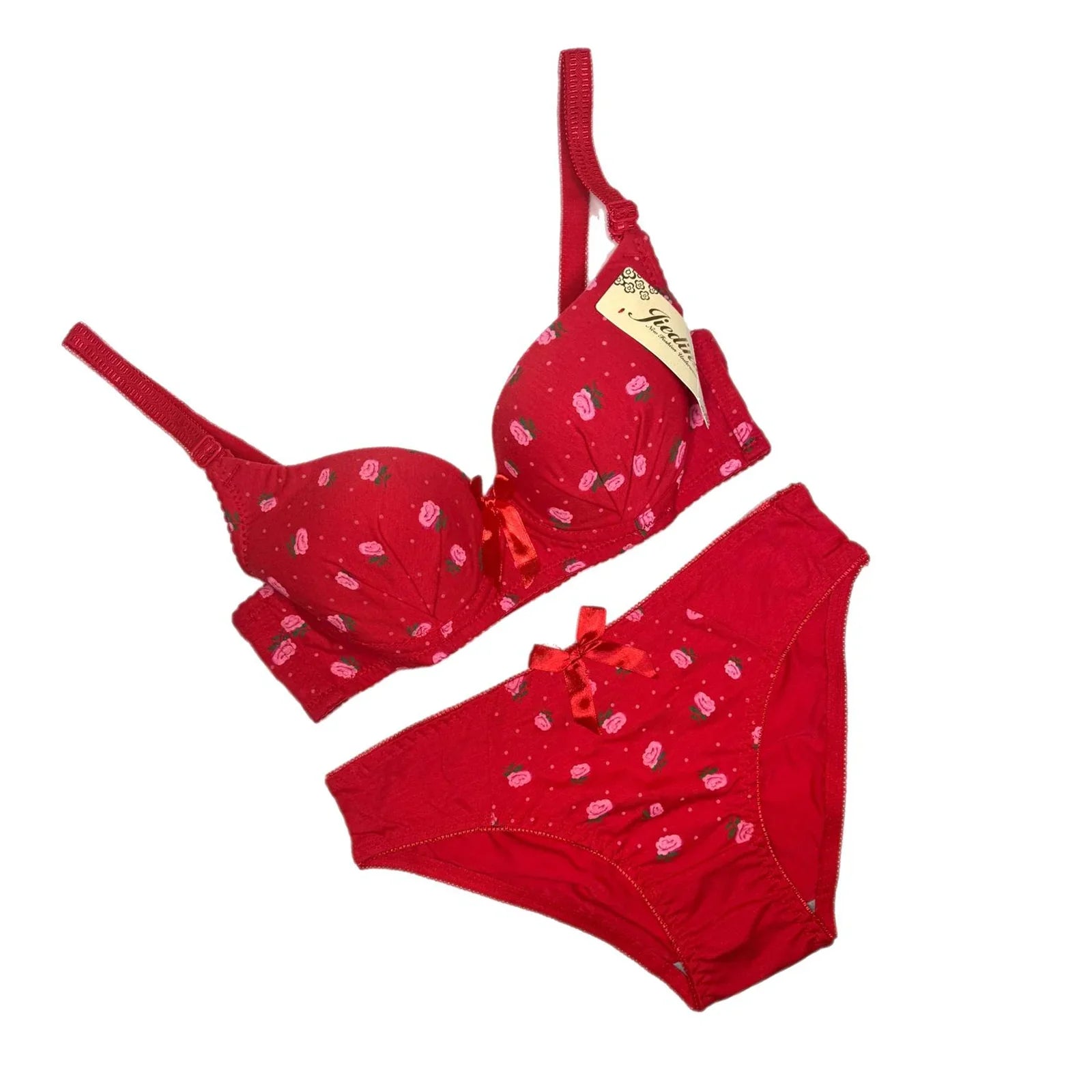 Jiedina Flower Design Bra & Panty Set Cotton - 9202