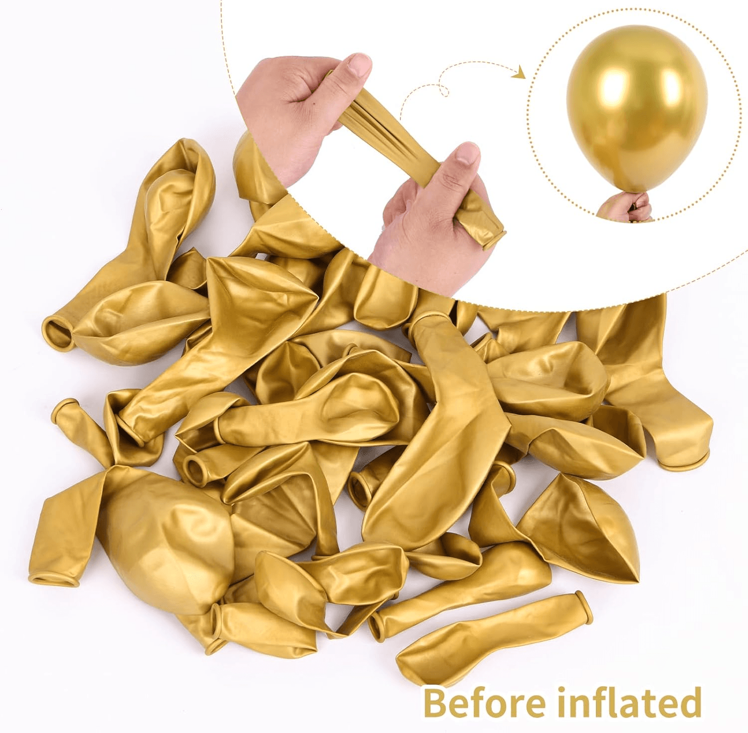 Birthday Party Decoration Balloons Metallic Gold - 08 Pcs