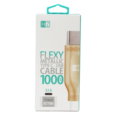 كابل شحن مرن معدني من النوع C إلى USB من HEATZ - ZCT06