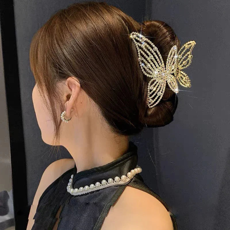 Unique Design Metal Hair Claw Clips Gold Color - 2 Pcs (C115)