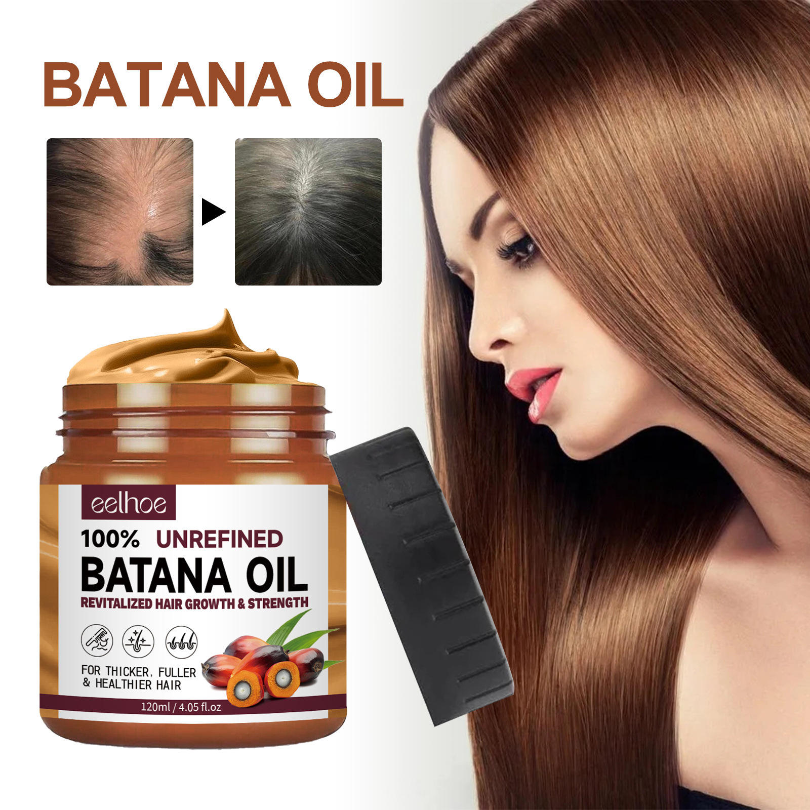 Eelhoe Batana Oil For Revitalized Hair Growth & Strength - 120ml